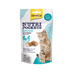 اسنک تشویقی نوتری دنتال گربه جیم کت با طعم مرغ GimCat Nutri Pockets Dental Pollame وزن ۶۰ گرم