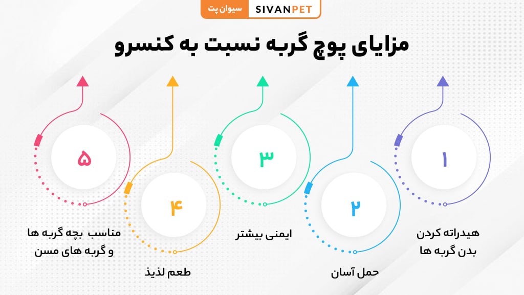 مزایای پوچ گربه نسبت به کنسرو