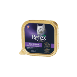 ووم گربه با طعم گوشت گاو و شکار رفلکس پلاس Reflex Plus Beef & Game وزن 100 گرم