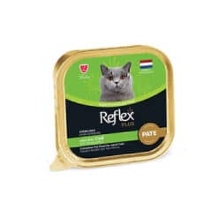 ووم گربه بالغ عقیم شده رفلکس پلاس پته با طعم ماهی کاد Reflex Plus Pate Sterilised Cat Food With Cod وزن ۸۵ گرم