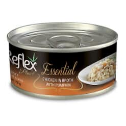 کنسرو گربه رفلکس پلاس با طعم مرغ در آب گوشت با کدو تنبل Reflex Plus Adult Cat Can Food With Chicken & Pumpkin وزن 70 گرم