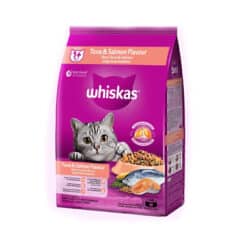غذای خشک گربه ویسکاس مدل بالغ با طعم ماهی تن و سالمون Whiskas Adult Food With Tuna & Salmon وزن 1.2 کیلوگرم