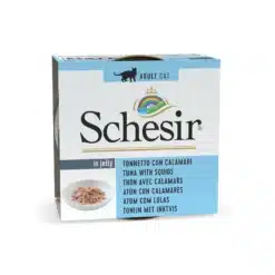 کنسرو گربه شسیر با طعم ماهی تن و کالاماری در ژله ۸۵ گرمی