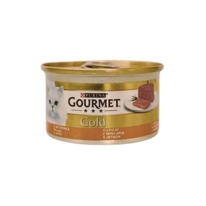 کنسرو پته گربه گورمت گلد با طعم جگر Gourmet Gold وزن ۸۵ گرم